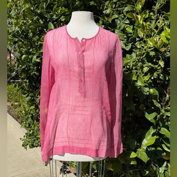 Theory sheer long sleeve silk blouse - size M - Picture 1 of 4